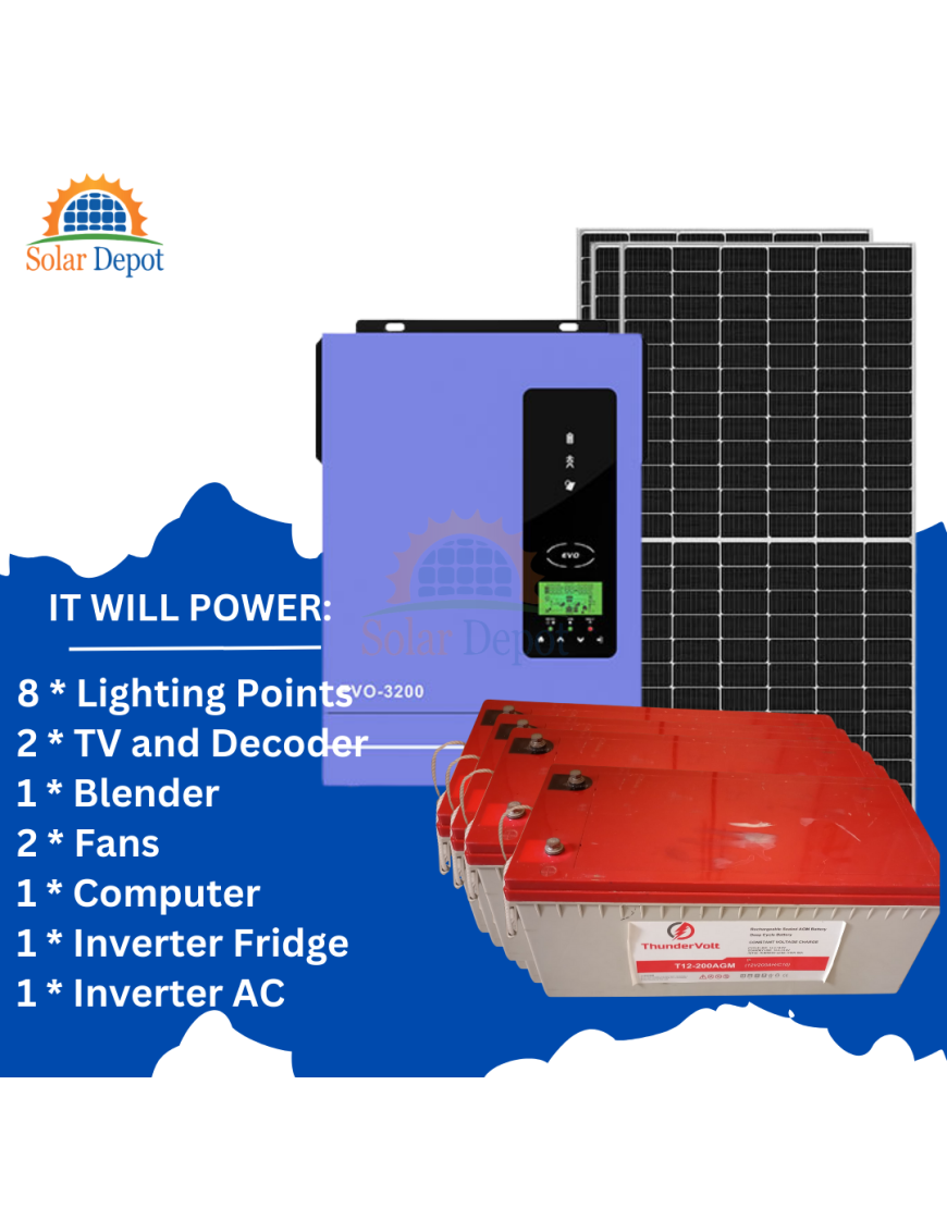 -------- HomePlus Package--------   3.2kVA Inverter  4x AGM Batteries  5 x 555W Solar Panels  Roof Rack Thunder Arrestor Cables 